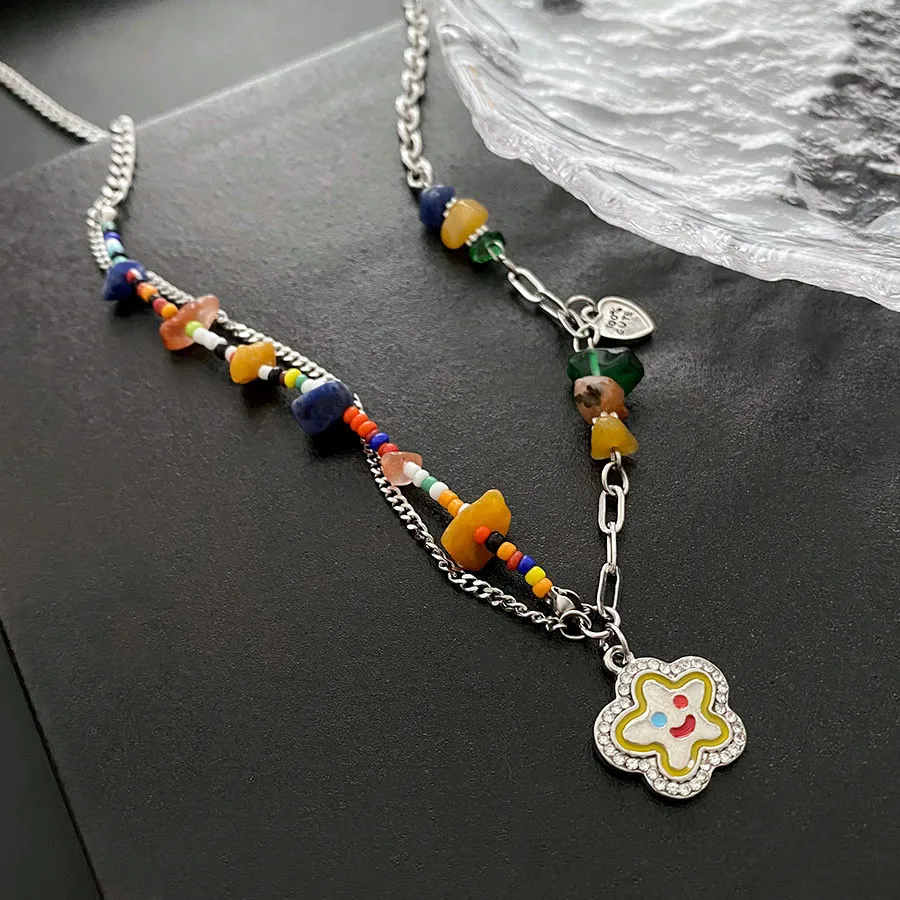 Hot Selling Y2K Choker Stainless Steel Necklaces Fashion Charm Sweet Flower Star Love Heart Necklace For Women Collier de fleurs
Hot Selling Y2K Choker Stainless Steel Necklaces Fashion Charm Sweet Flower Star Love Heart Necklace For Women Collier de fleurs