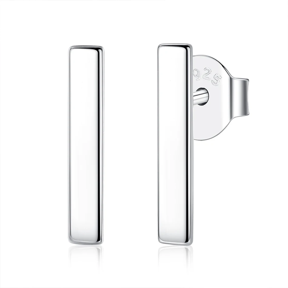 Simple 100% 925 Sterling Silver T Bar Earrings Rectangle Stud Earrings For Fashion Women And Girl Jewelry Gift
Simple 100% 925 Sterling Silver T Bar Earrings Rectangle Stud Earrings For Fashion Women And Girl Jewelry Gift