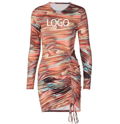 2021 Long Sleeve O-Neck Fashion Casual Dresses Drawstring Printed Mini Women Dress Autumn Clubwear Party
2021 Long Sleeve O-Neck Fashion Casual Dresses Drawstring Printed Mini Women Dress Autumn Clubwear Party