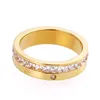 Wholesale Stainless steel Jewelry Silver gold rose gold Zircon Brand ring