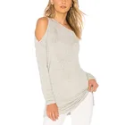 OEM cheap ladies bamboo one shoulder long sleeve blouse