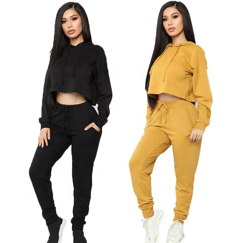 Yanlu Clothing Crop Top Hoodie Two Piece Sports Tracksuit Set 100% Cotton Plain Tracksuits For Women
Yanlu Clothing Crop Top Hoodie Two Piece Sports Tracksuit Set 100% Cotton Plain Tracksuits For Women