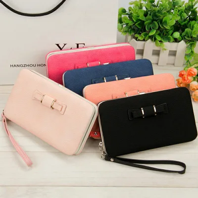 Wholesale New Design Stylish Lady low price pu leather zipper bow knot cell phone women wallet, Red, black, pink, purple, blue
Wholesale New Design Stylish Lady low price pu leather zipper bow knot cell phone women wallet, Red, black, pink, purple, blue
