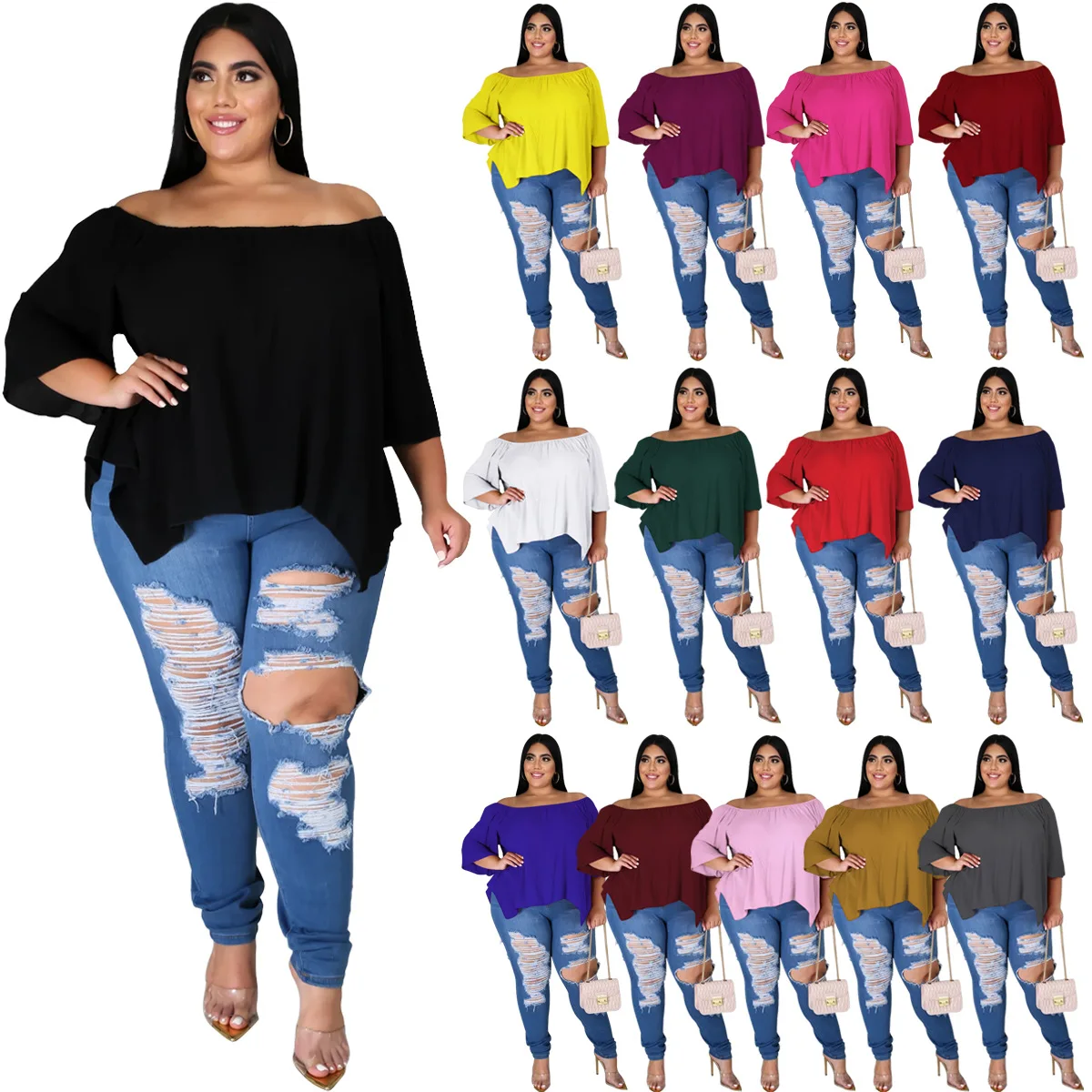 Elastic irregular cotton casual half sleeve blouse t shirt women plus size t-shirts, As picture
Elastic irregular cotton casual half sleeve blouse t shirt women plus size t-shirts, As picture