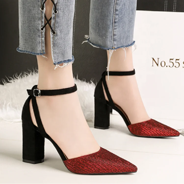 Low Price Sequin Bling Buckle Strap Woman Shoes Square Heel Chunky Office Lady Dress Shoes
Low Price Sequin Bling Buckle Strap Woman Shoes Square Heel Chunky Office Lady Dress Shoes