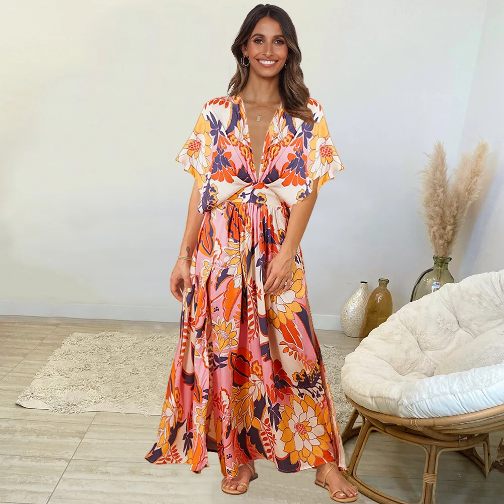 Wholesale Spring Summer New Apparel Short Sleeve V-Neck Sexy Party Dress Maxi Dresses Sundress Elegant Casual Dresses
Wholesale Spring Summer New Apparel Short Sleeve V-Neck Sexy Party Dress Maxi Dresses Sundress Elegant Casual Dresses