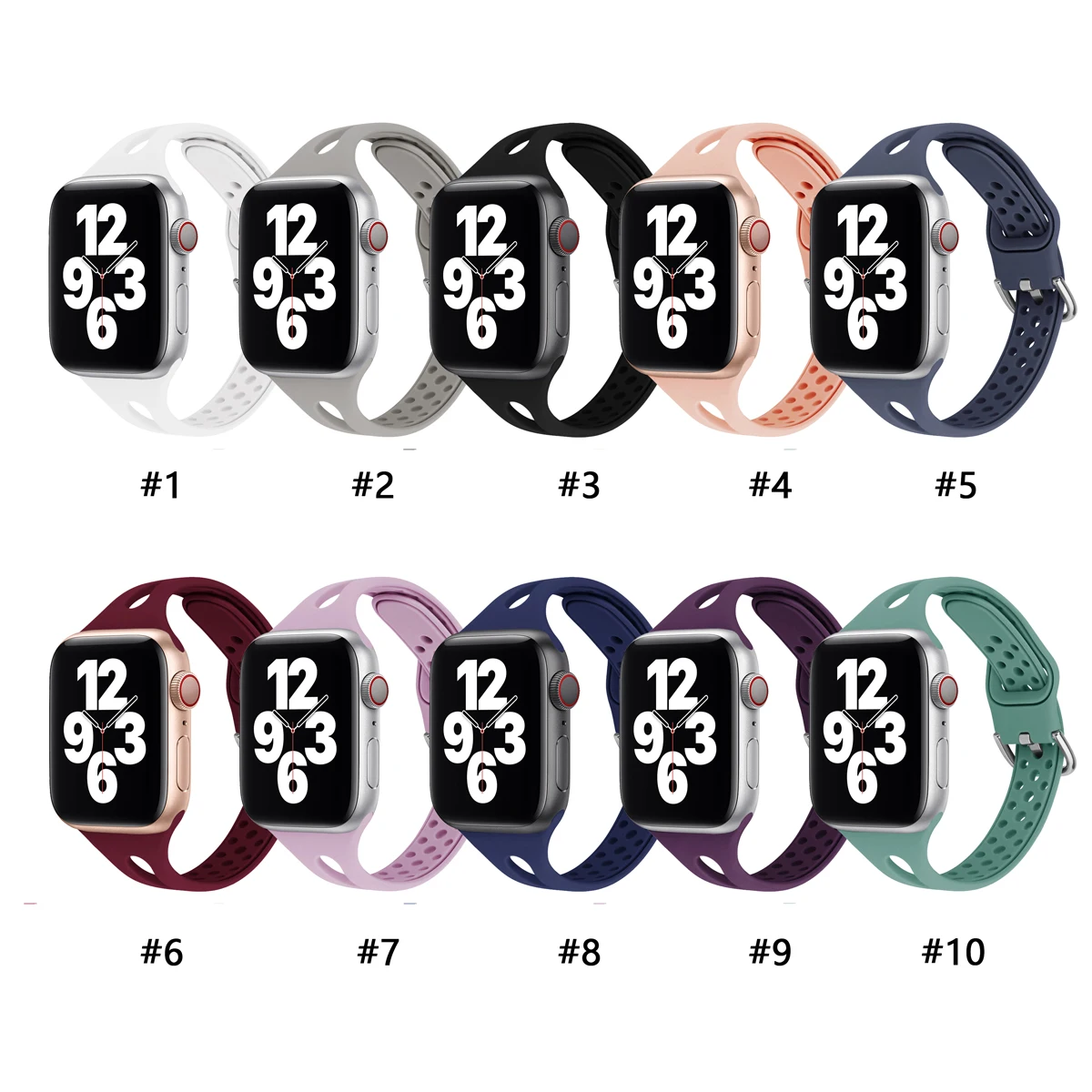 Silicone Strap Breathable Replacement Bracelet Watch Wristband For Apple Series 4 5 SE 6 nike iWatch band 38 40 42 44 mm, Multi-color optional or customized
Silicone Strap Breathable Replacement Bracelet Watch Wristband For Apple Series 4 5 SE 6 nike iWatch band 38 40 42 44 mm, Multi-color optional or customized