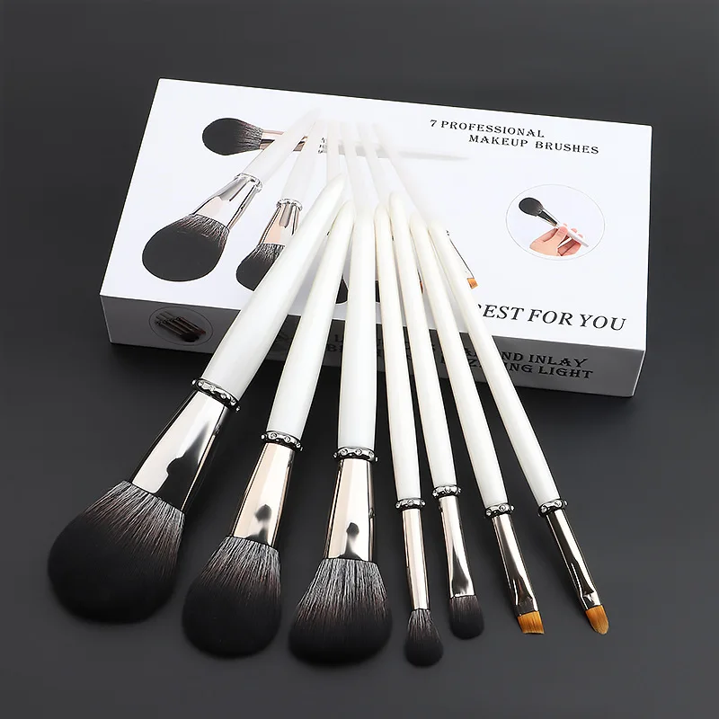 7pcs Goat Hair Makeup Brush Set, Rhinestone Makeup Brushes, Professional Makeup Brush Set, White, black
7pcs Goat Hair Makeup Brush Set, Rhinestone Makeup Brushes, Professional Makeup Brush Set, White, black
