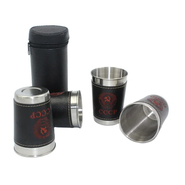 Wine Cup Leather Box Drinkware Sets 170ml 4pcs Stainless Steel Wine Cup+1pcs Leather Box Drinkware Sets, Black
Wine Cup Leather Box Drinkware Sets 170ml 4pcs Stainless Steel Wine Cup+1pcs Leather Box Drinkware Sets, Black