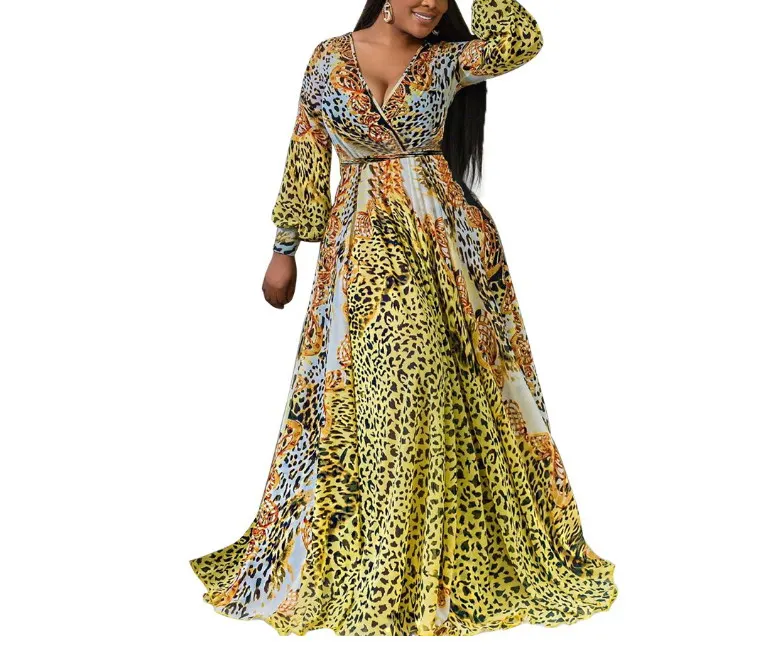 Summer Accept V Collar Long Sleeve Printed Chiffon Dresses Amazon Blockbuster Women's Long Loose Wear, As pictures
Summer Accept V Collar Long Sleeve Printed Chiffon Dresses Amazon Blockbuster Women's Long Loose Wear, As pictures