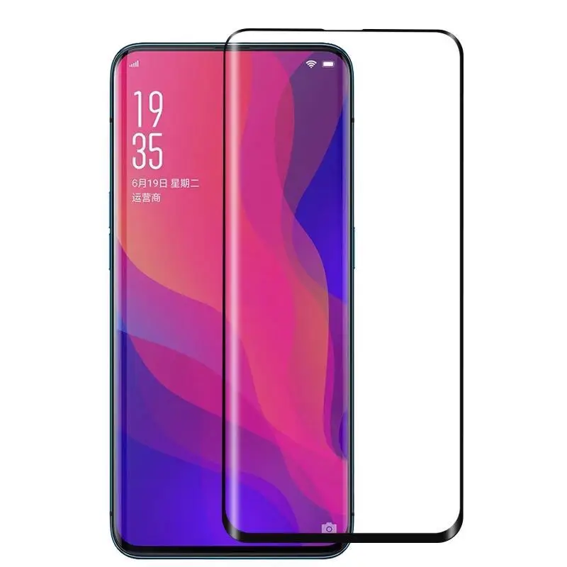 

3D Full Cover Screen Protector Full Glue Tempered Glass For OPPO Find X X2 Reno 3 Pro, Black