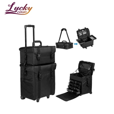 Nylon Makeup Bag Black Purple Travel Makeup Bag with 8 Plastic Drawers Large Cosmetic Bag for Makeup Artist
Nylon Makeup Bag Black Purple Travel Makeup Bag with 8 Plastic Drawers Large Cosmetic Bag for Makeup Artist
