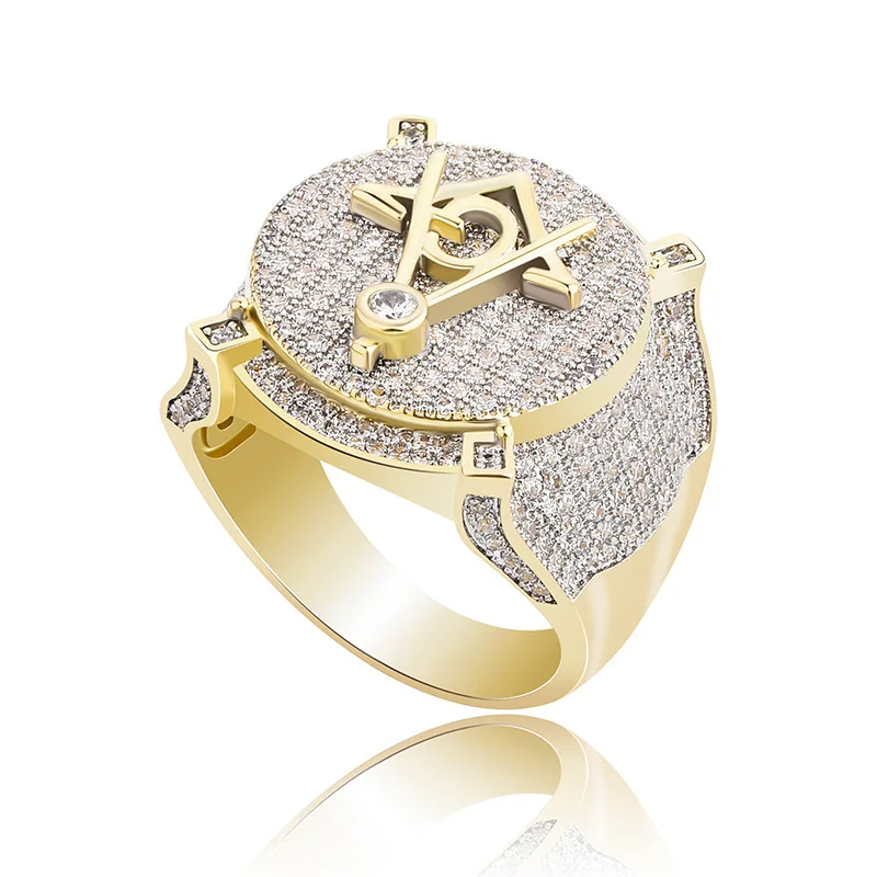 Vintage Freemasonry Ring Real Gold Plated with Zircon Personality Hip-Hop Men's Ring
Vintage Freemasonry Ring Real Gold Plated with Zircon Personality Hip-Hop Men's Ring