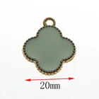 High quality shape clover custom color metal jewelry tags for pendant