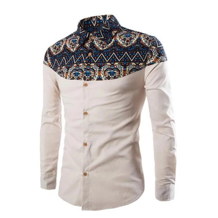 Spring Men Formal Shirts African Print Style Stand Collar Button Shirts Navy Long Sleeve Cotton Slim Clothes Tops For Men
Spring Men Formal Shirts African Print Style Stand Collar Button Shirts Navy Long Sleeve Cotton Slim Clothes Tops For Men