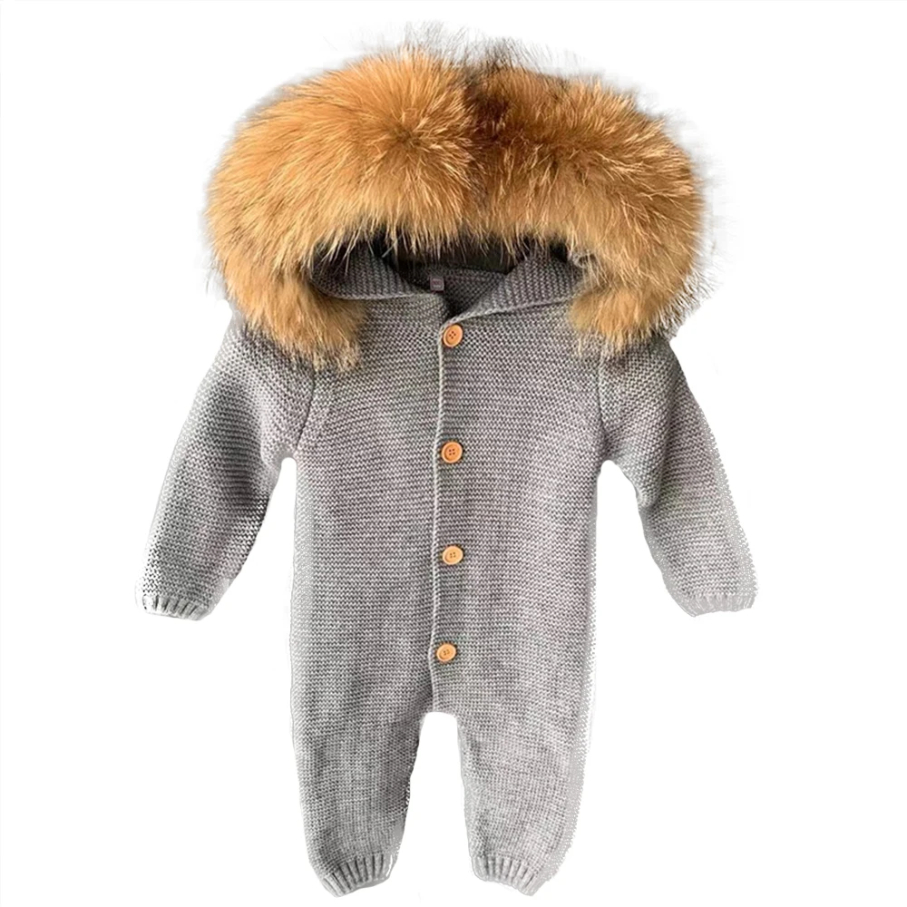 Wholesale Kids Winter Romper Boys Girls Knitted Jumpsuit Real Fur Collar Infant Baby Knitted Romper
Wholesale Kids Winter Romper Boys Girls Knitted Jumpsuit Real Fur Collar Infant Baby Knitted Romper