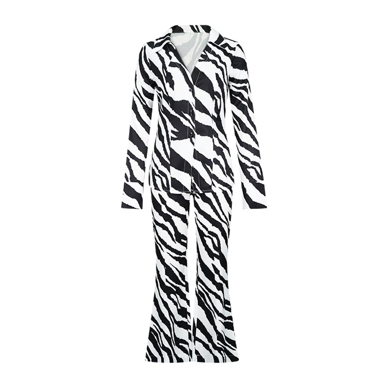 Custom Autumn ladies wide leg pants fashion casual two-piece set deep V suit female sexy printed shirt
Custom Autumn ladies wide leg pants fashion casual two-piece set deep V suit female sexy printed shirt