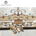 Chinese stone supplier custom flower waterjet marble tiles design floor pattern