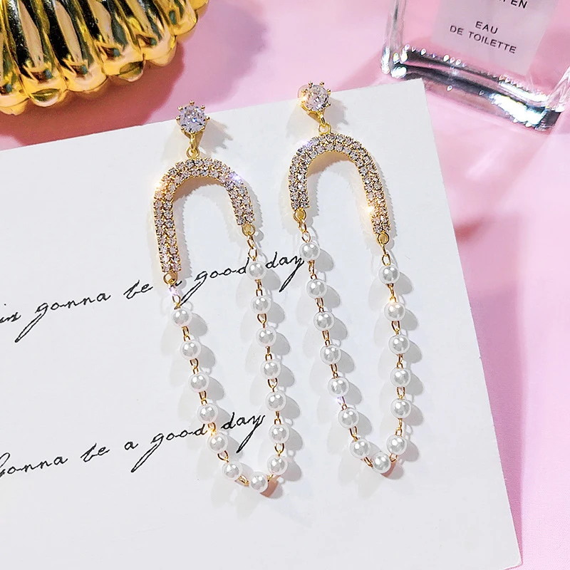 2020 Temperament Long Pearl Women Earrings Personality Crystal Tassel Drop Earrings (KER447), Same as the picture
2020 Temperament Long Pearl Women Earrings Personality Crystal Tassel Drop Earrings (KER447), Same as the picture