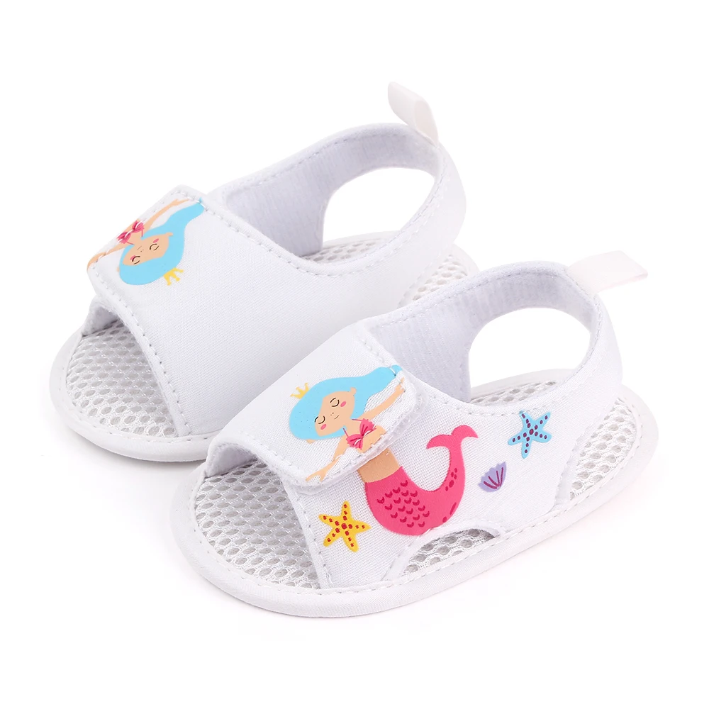 New baby sandals cartoon mermaid soft sole toddler shoes summer sandals, Pink/rose/white/black
New baby sandals cartoon mermaid soft sole toddler shoes summer sandals, Pink/rose/white/black