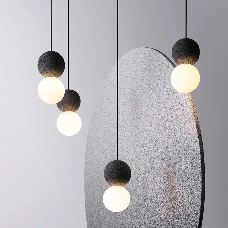 Artdecolite nordic modern design terrazzo glass round ball pendant lights