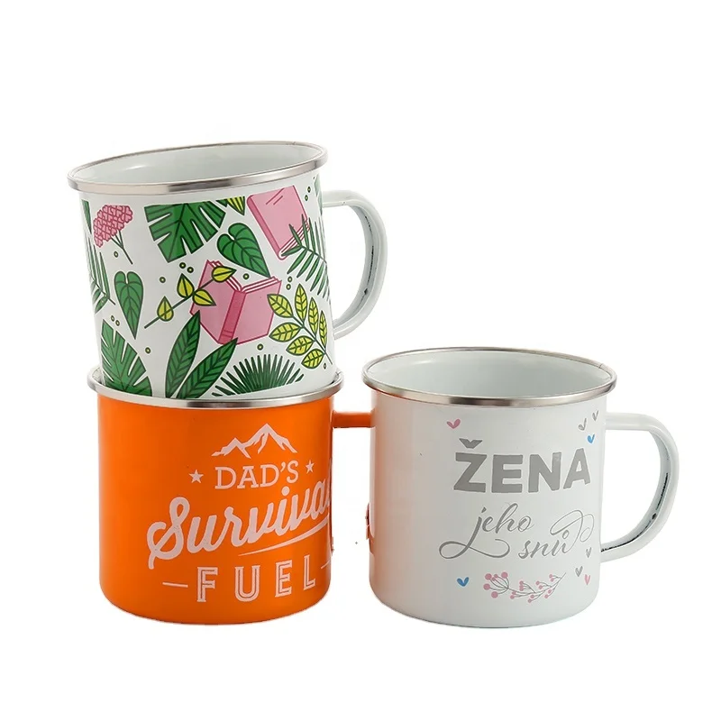 Enamel drinking cup factory wholesale customized printed metal heat press enamel mug, Customized color acceptable
Enamel drinking cup factory wholesale customized printed metal heat press enamel mug, Customized color acceptable