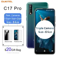 

OUKITEL C17 Pro 6.35 inch Octa core 4GB+64GB Wide Angle Triple Camera 3900mah Newest blind hole screen Android 9.0 4G Smartphone