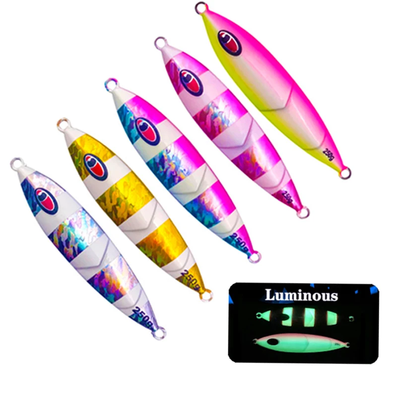 Saltwater Luminous 80g 120g 150g 200g 250g Metal Slow Jigging Fishing Lures, 5 colors
Saltwater Luminous 80g 120g 150g 200g 250g Metal Slow Jigging Fishing Lures, 5 colors
