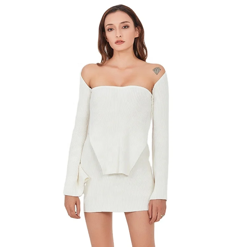 CHICEVER Set For Female Square Collar Off Shoulder Long Sleeve Irregular Top High Waist Slimming Sexy
CHICEVER Set For Female Square Collar Off Shoulder Long Sleeve Irregular Top High Waist Slimming Sexy