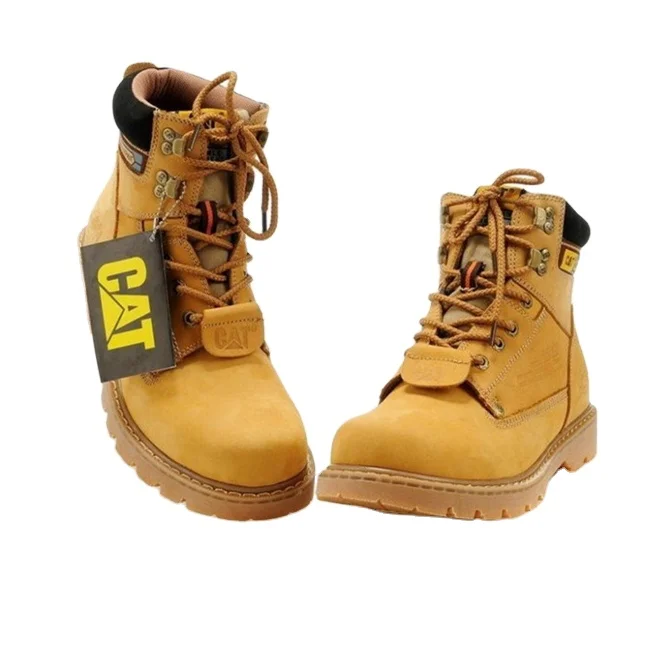 Cat brand leather upper boots retro stylish wear-resistant high top sports outdoor casual boots, Khaki/yellow/brown
Cat brand leather upper boots retro stylish wear-resistant high top sports outdoor casual boots, Khaki/yellow/brown