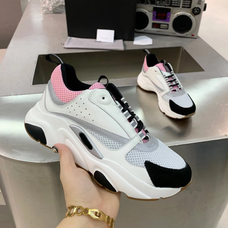 B22 Men casual shoes leather mesh sneakers sports shoes