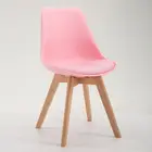 Chair Plastic Plastic Chairs Modern Side Chair Appearance Plastic Fabric Chair With Wooden Legs