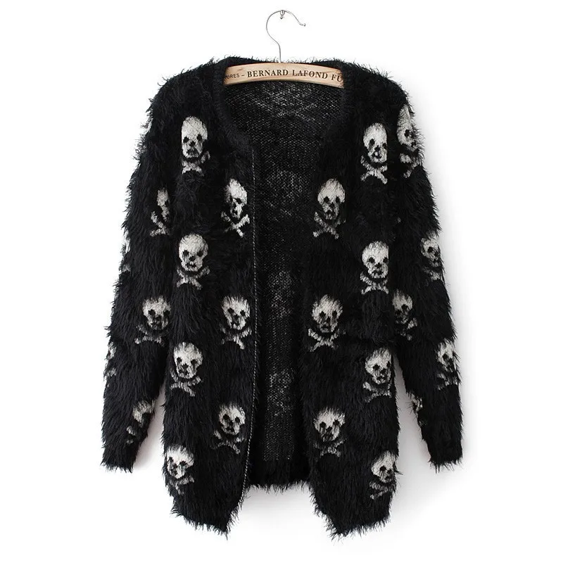 factory custom Korean women clothing Christmas Halloween skull print fuzzy sweater cardigan women
factory custom Korean women clothing Christmas Halloween skull print fuzzy sweater cardigan women