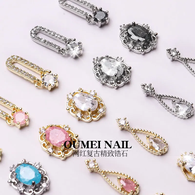 Misscheering New 3D alloy zircon shiny nail decoration diamond retro style rhinestone nail decoration, Gold/ white/ silver/ ab/ crystal
Misscheering New 3D alloy zircon shiny nail decoration diamond retro style rhinestone nail decoration, Gold/ white/ silver/ ab/ crystal