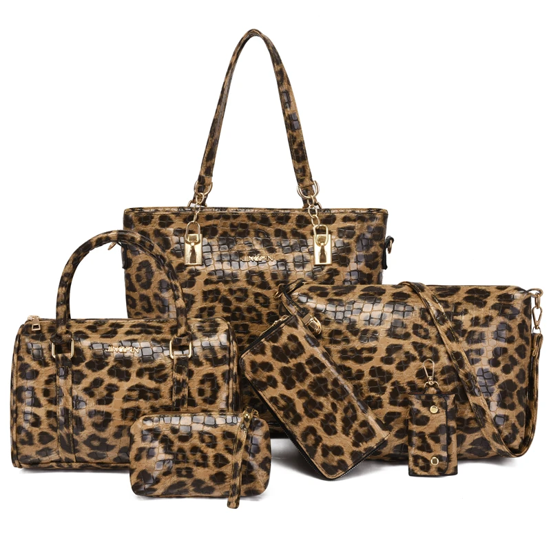 Wholesale leopard pattern women handbag set 6 in 1 fashion large capacity tote shoulder handbags with purses, 35*13*27cm(handbag)
Wholesale leopard pattern women handbag set 6 in 1 fashion large capacity tote shoulder handbags with purses, 35*13*27cm(handbag)