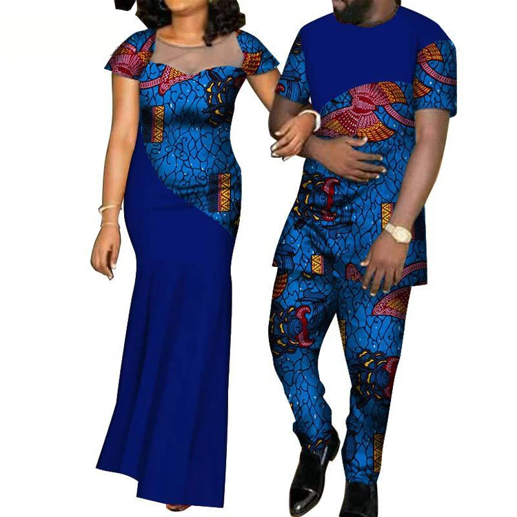 Wholesale Cotton African Batik Print Couple Suit Long Skirt Women Dress Men Long Sleeve T-shirt For Couple Clothes
Wholesale Cotton African Batik Print Couple Suit Long Skirt Women Dress Men Long Sleeve T-shirt For Couple Clothes