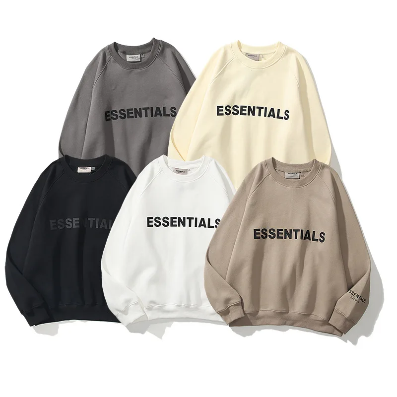 

2021 Fear of god essentials wholesale cheap reflective logo unisex oversize fleece hoodie