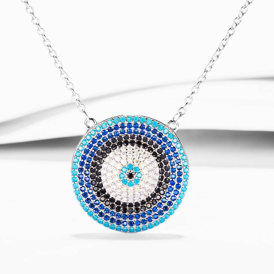 High Quality Cubic Zirconia Blue Eye Pendants Necklaces Authentic 925 Sterling Silver Necklace Fit Women Jewelry Gift
High Quality Cubic Zirconia Blue Eye Pendants Necklaces Authentic 925 Sterling Silver Necklace Fit Women Jewelry Gift