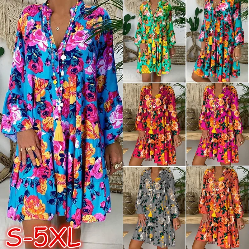 Summer 2021 New Arrivals Plus Size Women Clothing New Style Printed Casual Long Sleeve Sun Dresses Fashion Plus Size Dress
Summer 2021 New Arrivals Plus Size Women Clothing New Style Printed Casual Long Sleeve Sun Dresses Fashion Plus Size Dress