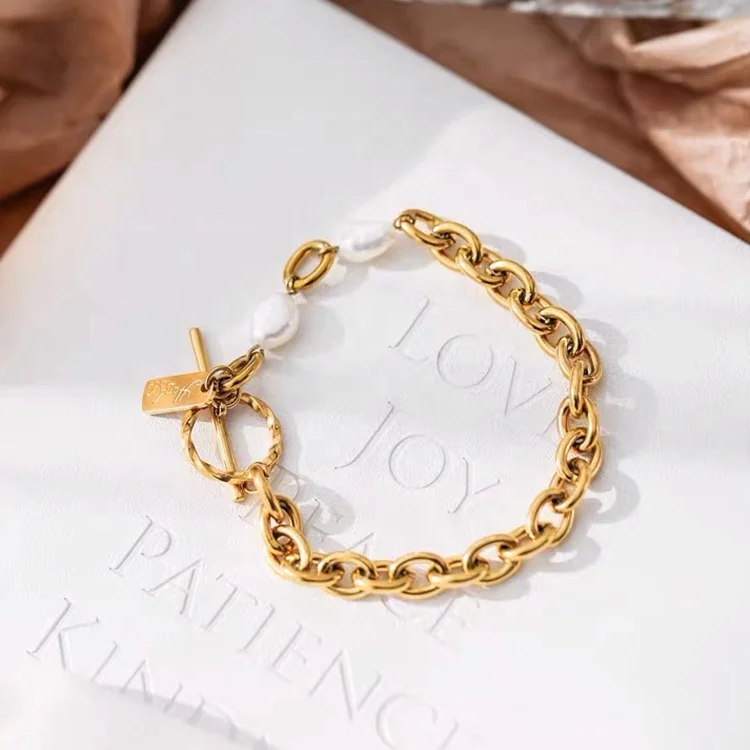 Charming Jewelry Accessories 18K Gold Plated Chain With Pearl Bracelet Toggle Clasp Bracelet, Gold/silver/rose gold
Charming Jewelry Accessories 18K Gold Plated Chain With Pearl Bracelet Toggle Clasp Bracelet, Gold/silver/rose gold