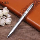 Hot Selling Advertising Ballpoint Pen Silver Color Heavy Metal Twist Ball Pen Office Business Supplies