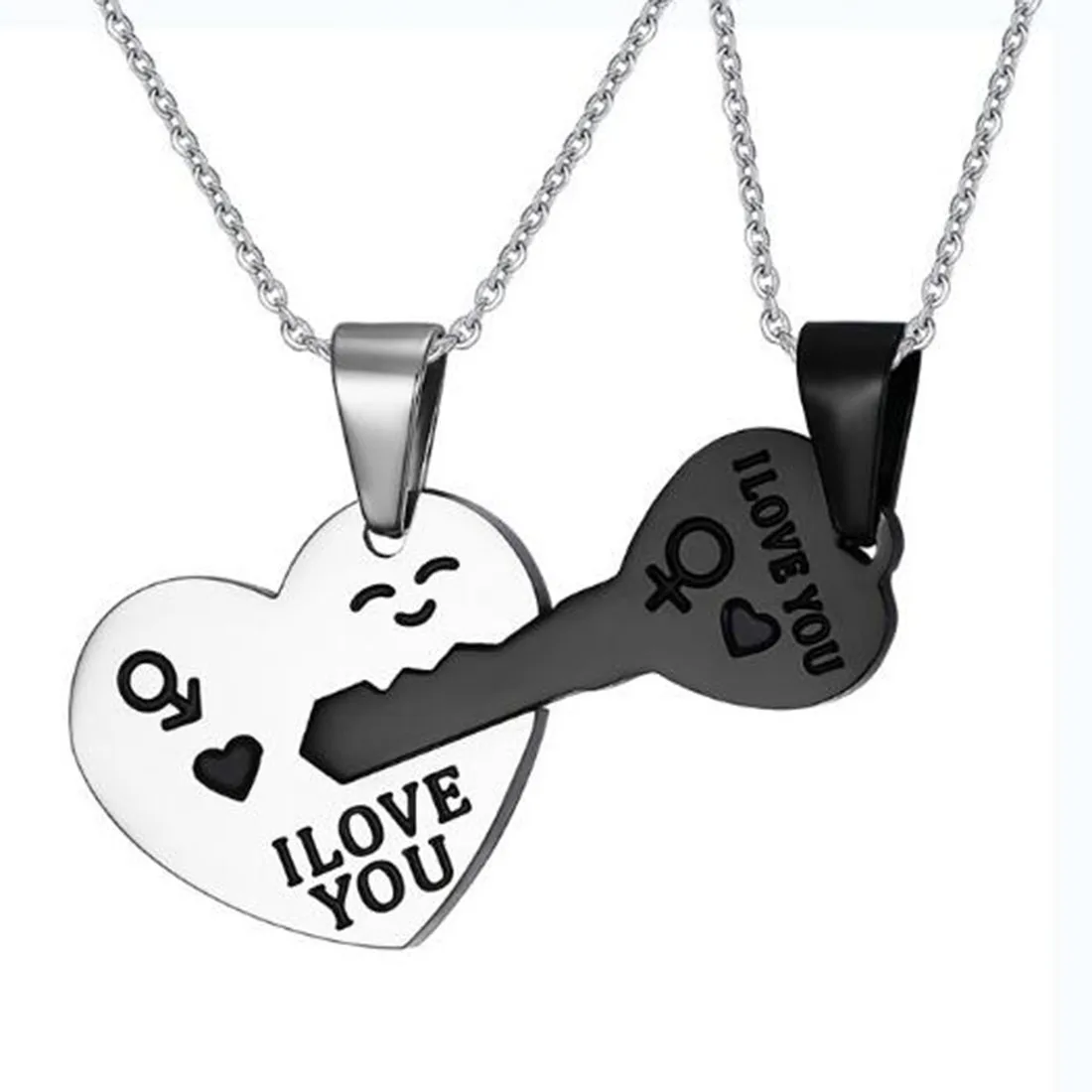 NLJSF00016 2 PCS I Love You Heart&Key Matching Couple Stainless Steel Necklace Anniversary Gift
NLJSF00016 2 PCS I Love You Heart&Key Matching Couple Stainless Steel Necklace Anniversary Gift