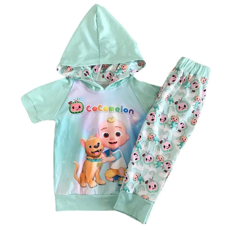 New design cocomelon girls 2pcs clothing sets cartoon watermelon TV printed short sleeve hoodie + long pants outfits for kids
New design cocomelon girls 2pcs clothing sets cartoon watermelon TV printed short sleeve hoodie + long pants outfits for kids