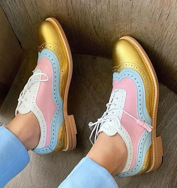 Colorful Patchwork Glitter Round Toe Lace Up Wholesale Tassels Shoes 2020 Big Size Low Chunky Heel Brogues Breathable Relax Shoe, Green pink blue gold
Colorful Patchwork Glitter Round Toe Lace Up Wholesale Tassels Shoes 2020 Big Size Low Chunky Heel Brogues Breathable Relax Shoe, Green pink blue gold
