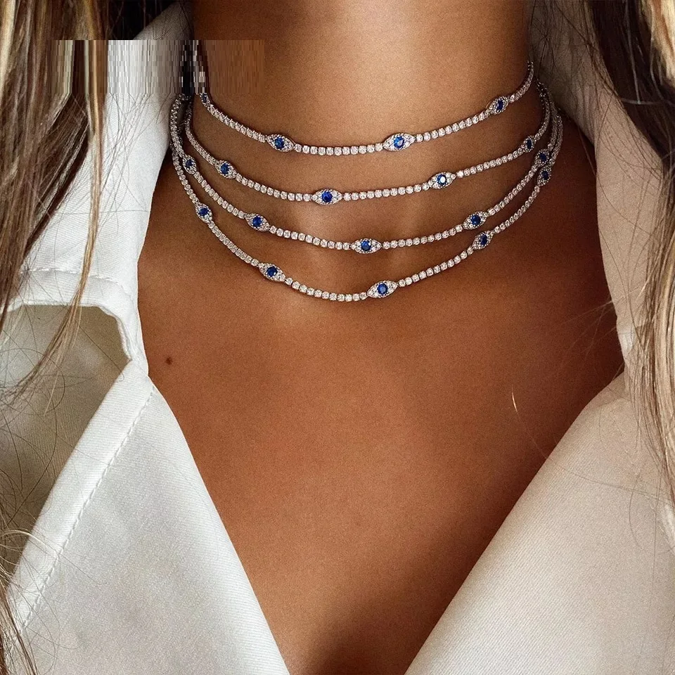 2MM Thin cz small Turkish evil eye tennis chain bracelet necklace cute lovely charm set jewelry
2MM Thin cz small Turkish evil eye tennis chain bracelet necklace cute lovely charm set jewelry