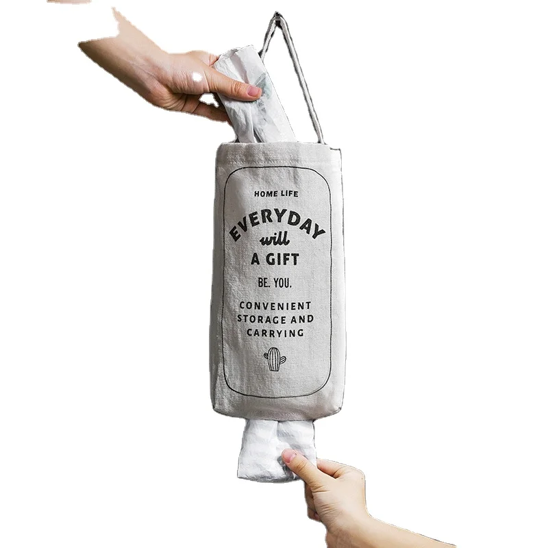 Kitchen household simple fabric storage hanging bag with handle removable garbage bag storage bag
Kitchen household simple fabric storage hanging bag with handle removable garbage bag storage bag