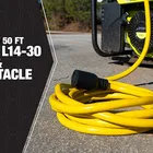 50-Foot 30Amp Generator Cord, 10-Gauge Heavy Duty Electrical Power Cable with L14-30 Locking Plug