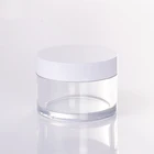 50g PET 50ML plastic cream jar with aluminum cap / plastic wide mouth food cans/ cream jar for face hair body cream