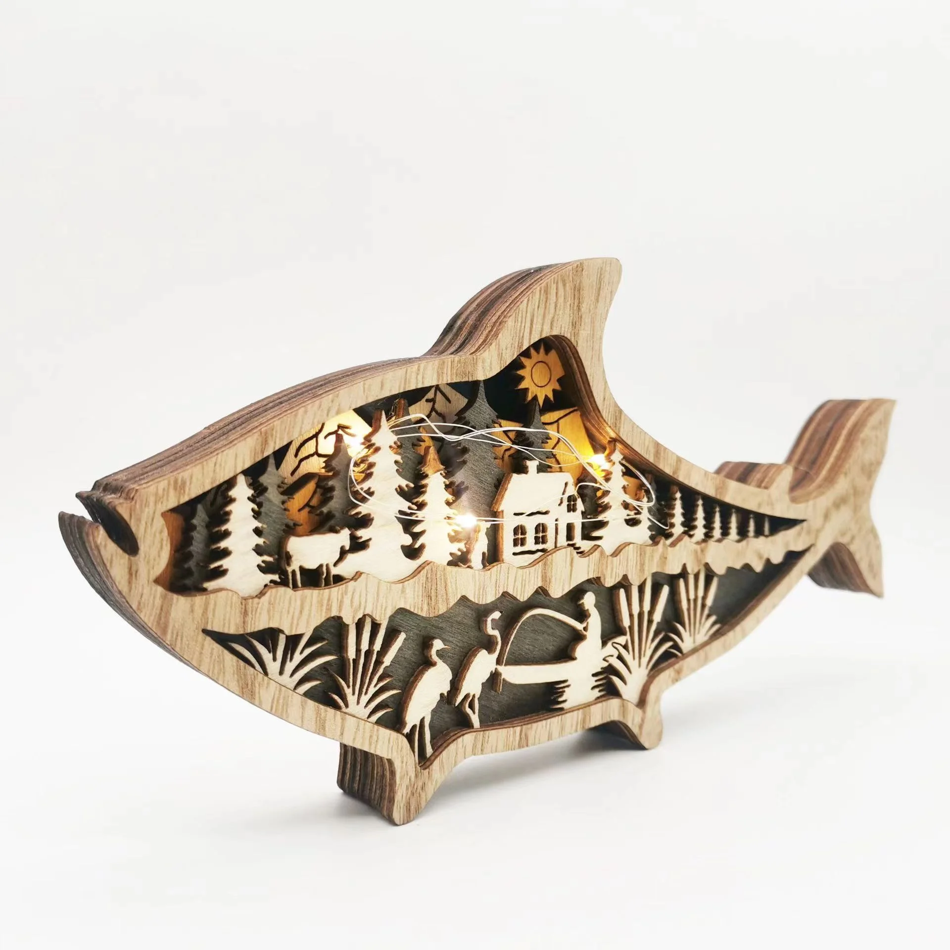 TaiLai 3D indoor LED Fish Carved Wooden Animals ornaments Forest Marine Home Holiday Desktop Decoration For Father's Day Gift
TaiLai 3D indoor LED Fish Carved Wooden Animals ornaments Forest Marine Home Holiday Desktop Decoration For Father's Day Gift