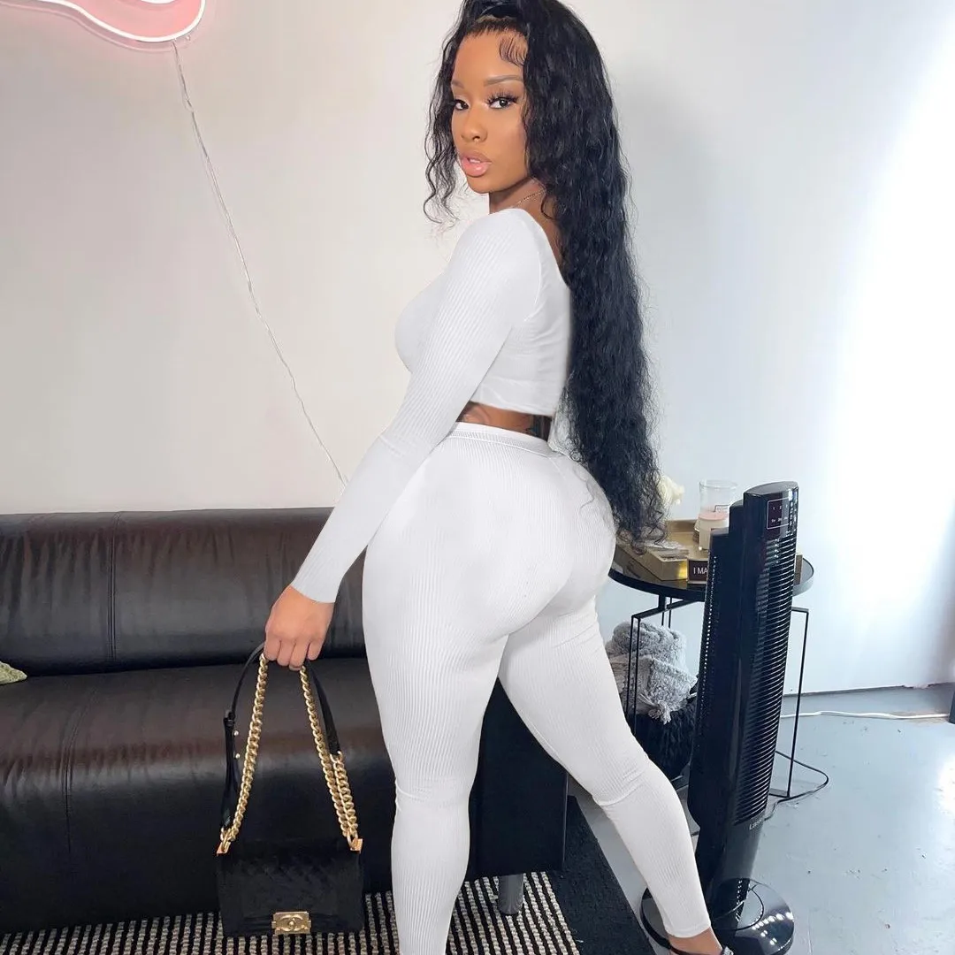 Long Sleeve Ladies Sports Clothes Outfits 2021 Women Fall Winter Ribbed Clothing Autumn Pencil Pants Crop Top Two Piece Set, White,orange,red,black,sky blue
Long Sleeve Ladies Sports Clothes Outfits 2021 Women Fall Winter Ribbed Clothing Autumn Pencil Pants Crop Top Two Piece Set, White,orange,red,black,sky blue